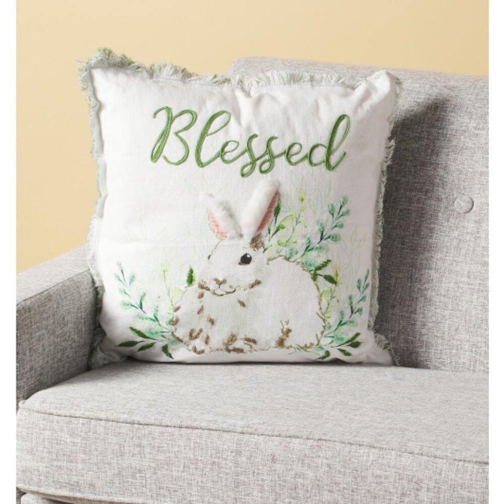 Decorative Pillows Oversized Farmhouse Bunny Blessed Set of TWO Size 20" X 20" - Picture 3 of 11